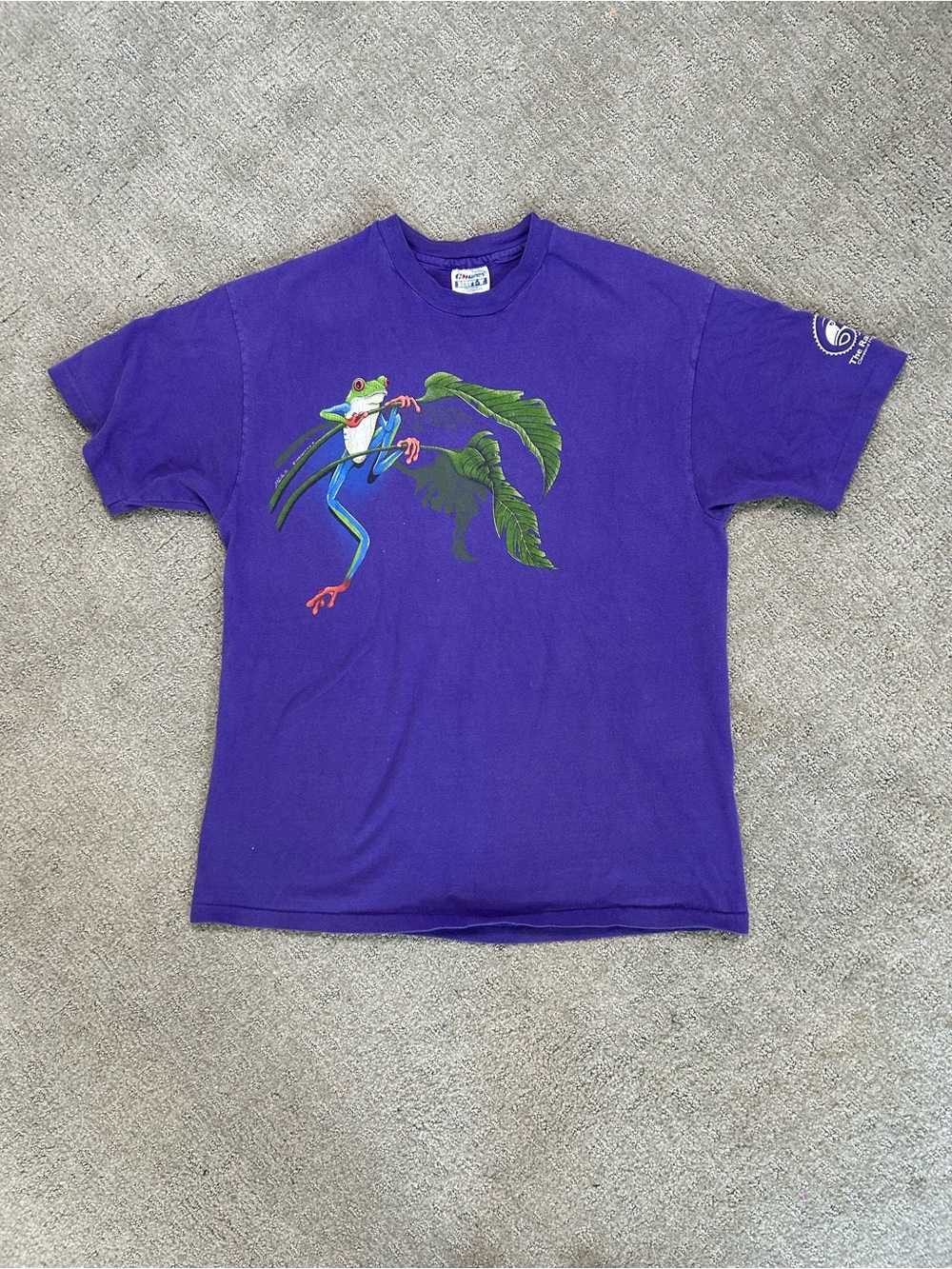 True Vintage 90s Single Stitch Shirt Tree Frog Harlequin L Souvenir Made In USA